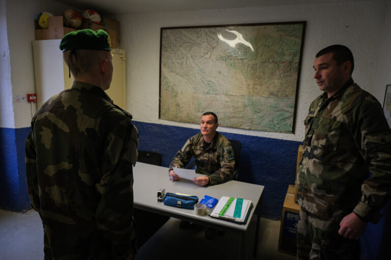 France, Castelnaudary, 2022-01-28. Training of foreign legion soldiers in south of France, at the 4th Regiment. Photogra