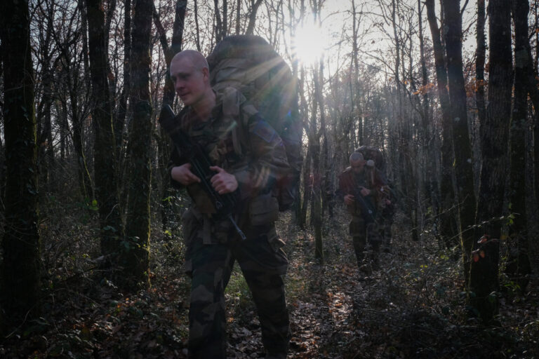 France, Castelnaudary, 2022-02-10. Training of foreign legion soldiers in south of France, at the 4th Regiment. Photogra