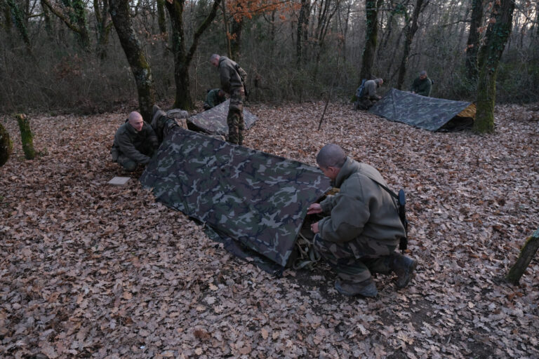 France, Castelnaudary, 2022-02-10. Training of foreign legion soldiers in south of France, at the 4th Regiment. Photogra