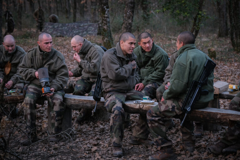 France, Castelnaudary, 2022-02-10. Training of foreign legion soldiers in south of France, at the 4th Regiment. Photogra
