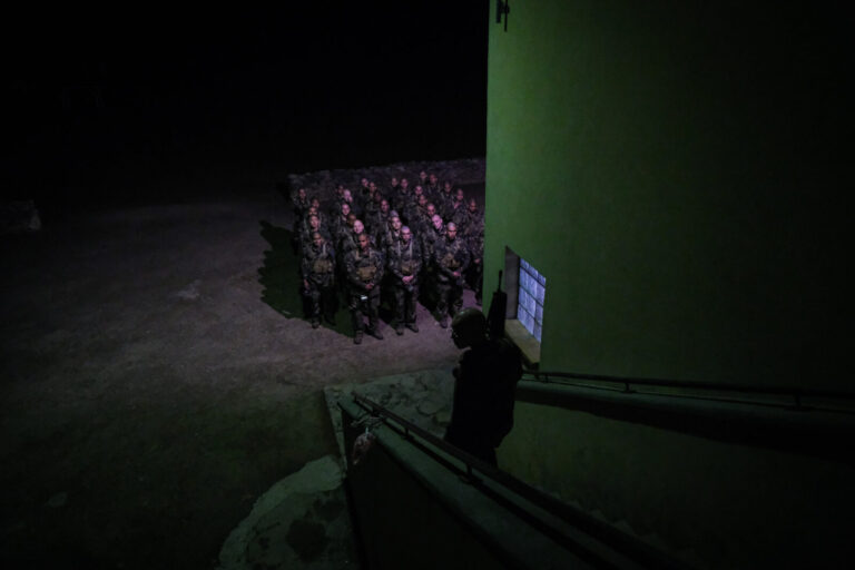 France, Castelnaudary, 2022-02-11. Training of foreign legion soldiers in south of France, at the 4th Regiment. Photogra