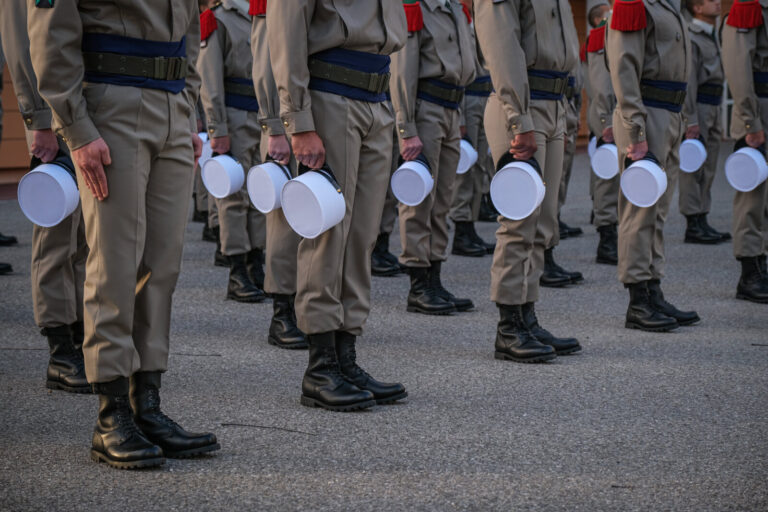 France, Castelnaudary, 2022-02-21. Training of foreign legion soldiers in south of France, at the 4th Regiment. Photogra