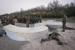 France, Caylus, 2022-03-15. Training of foreign legion soldiers in south of France, at the 4th Regiment. Photograph by F