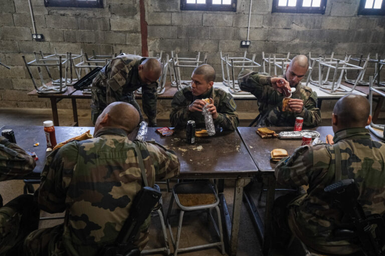 France, Caylus, 2022-03-15. Training of foreign legion soldiers in south of France, at the 4th Regiment. Photograph by F