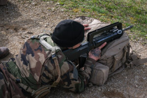 France, Caylus, 2022-03-15. Training of foreign legion soldiers in south of France, at the 4th Regiment. Photograph by F