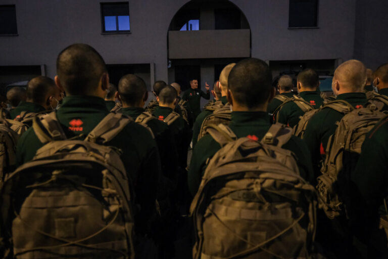 France, Castelnaudary, 2022-01-22. Training of foreign legion soldiers in south of France, at the 4th Regiment. Photogra