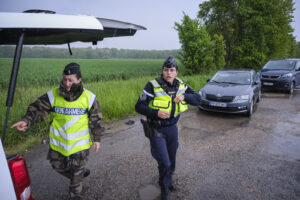 France, Melun, Mai 2024. Officer-students from the Melun school take part in their final exercise before joining a natio