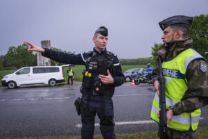 France, Melun, Mai 2024. Officer-students from the Melun school take part in their final exercise before joining a natio