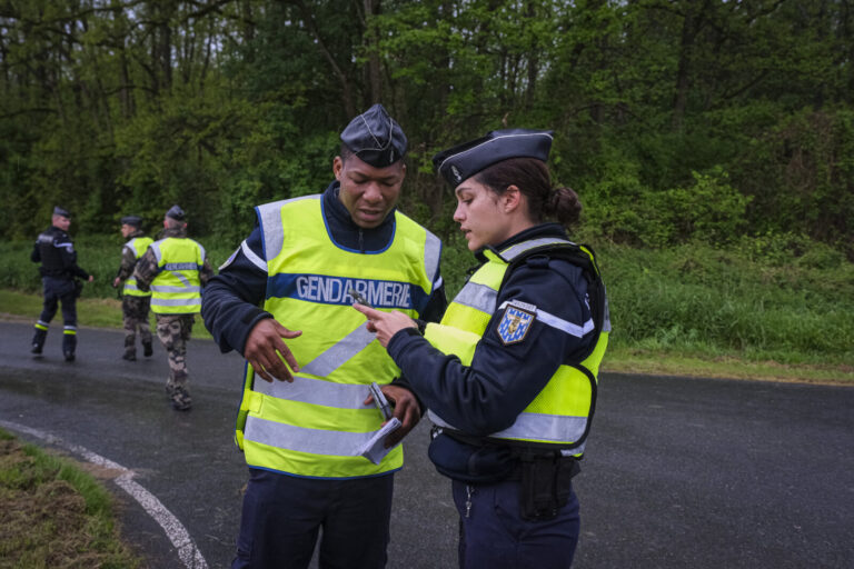 France, Melun, Mai 2024. Officer-students from the Melun school take part in their final exercise before joining a natio