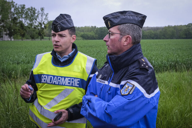 France, Melun, Mai 2024. Officer-students from the Melun school take part in their final exercise before joining a natio