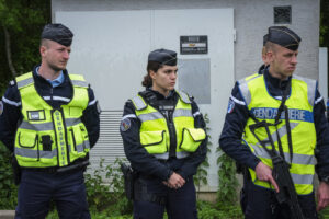 France, Melun, Mai 2024. Officer-students from the Melun school take part in their final exercise before joining a natio