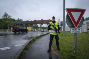France, Melun, Mai 2024. Officer-students from the Melun school take part in their final exercise before joining a natio