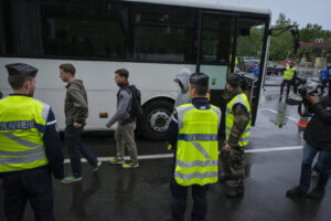 France, Melun, Mai 2024. Officer-students from the Melun school take part in their final exercise before joining a natio