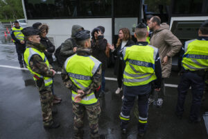France, Melun, Mai 2024. Officer-students from the Melun school take part in their final exercise before joining a natio