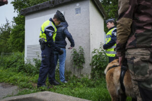 France, Melun, Mai 2024. Officer-students from the Melun school take part in their final exercise before joining a natio