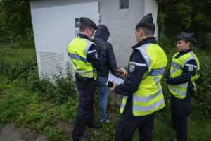 France, Melun, Mai 2024. Officer-students from the Melun school take part in their final exercise before joining a natio