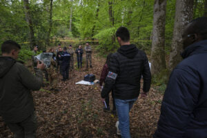 France, Melun, Mai 2024. Officer-students from the Melun school take part in their final exercise before joining a natio