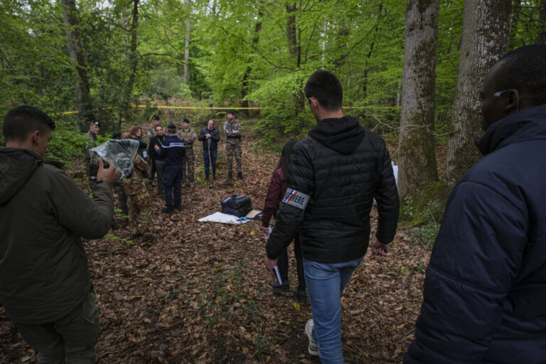 France, Melun, Mai 2024. Officer-students from the Melun school take part in their final exercise before joining a natio