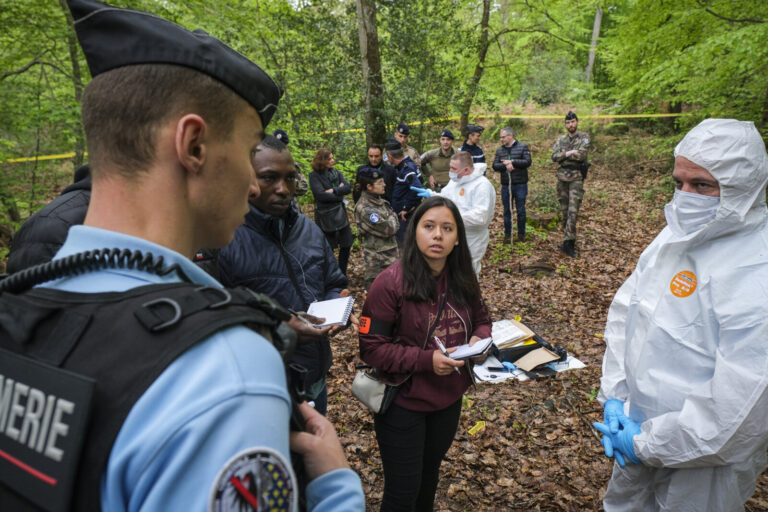 France, Melun, Mai 2024. Officer-students from the Melun school take part in their final exercise before joining a natio