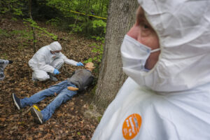 France, Melun, Mai 2024. Officer-students from the Melun school take part in their final exercise before joining a natio