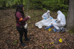 France, Melun, Mai 2024. Officer-students from the Melun school take part in their final exercise before joining a natio