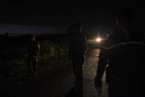 France, Melun, Mai 2024. Officer-students from the Melun school take part in their final exercise before joining a natio