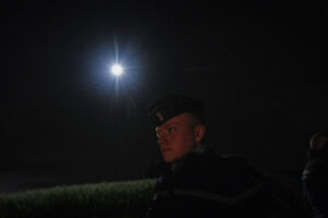 France, Melun, Mai 2024. Officer-students from the Melun school take part in their final exercise before joining a natio