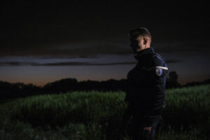 France, Melun, Mai 2024. Officer-students from the Melun school take part in their final exercise before joining a natio