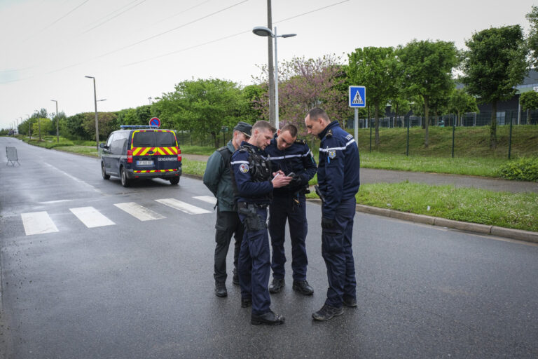 France, Melun, Mai 2024. Officer-students from the Melun school take part in their final exercise before joining a natio