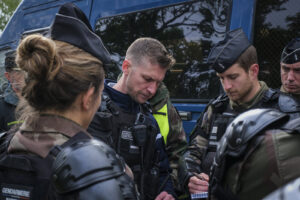 France, Melun, Mai 2024. Officer-students from the Melun school take part in their final exercise before joining a natio