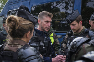 France, Melun, Mai 2024. Officer-students from the Melun school take part in their final exercise before joining a natio