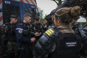 France, Melun, Mai 2024. Officer-students from the Melun school take part in their final exercise before joining a natio