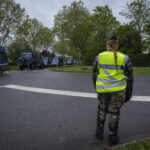 France, Melun, Mai 2024. Officer-students from the Melun school take part in their final exercise before joining a natio
