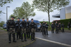France, Melun, Mai 2024. Officer-students from the Melun school take part in their final exercise before joining a natio
