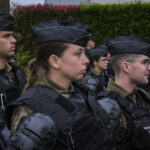 France, Melun, Mai 2024. Officer-students from the Melun school take part in their final exercise before joining a natio