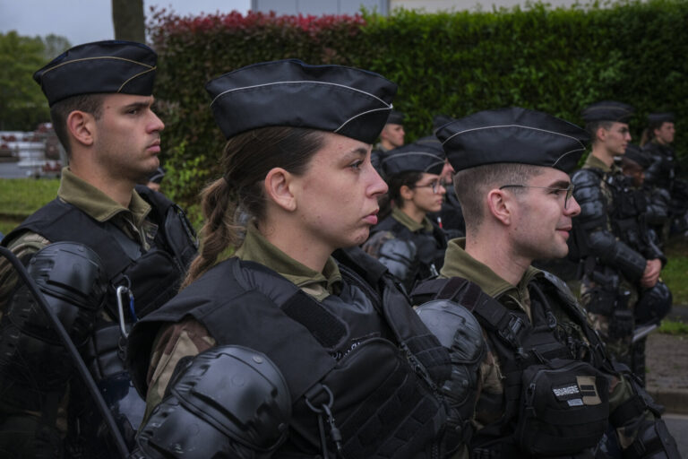 France, Melun, Mai 2024. Officer-students from the Melun school take part in their final exercise before joining a natio