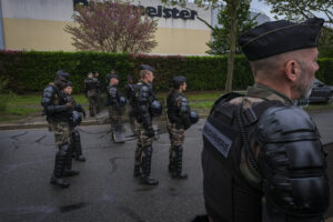France, Melun, Mai 2024. Officer-students from the Melun school take part in their final exercise before joining a natio