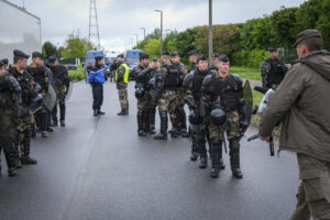 France, Melun, Mai 2024. Officer-students from the Melun school take part in their final exercise before joining a natio