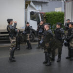 France, Melun, Mai 2024. Officer-students from the Melun school take part in their final exercise before joining a natio