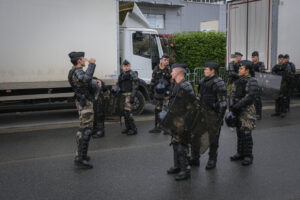 France, Melun, Mai 2024. Officer-students from the Melun school take part in their final exercise before joining a natio