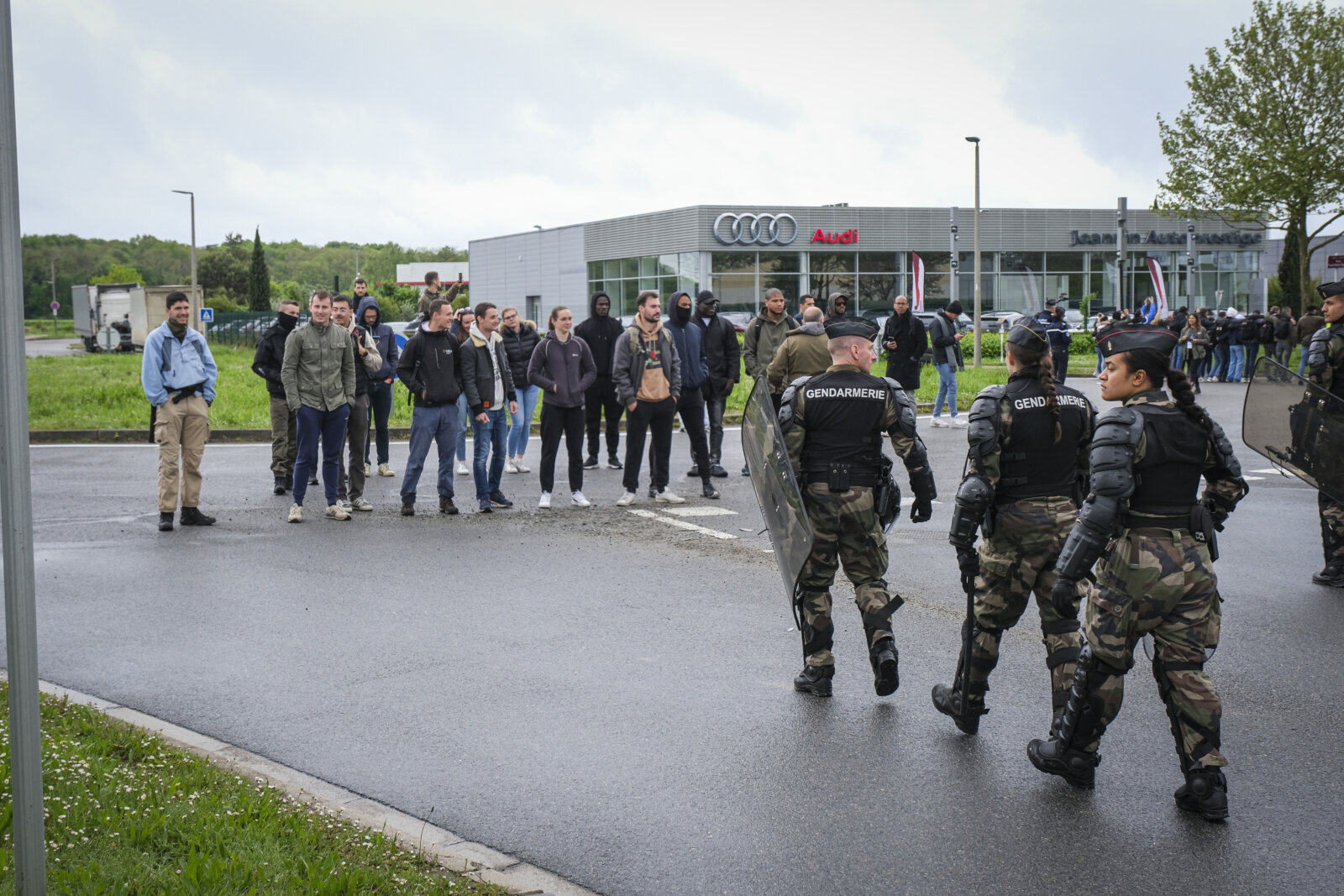 France, Melun, Mai 2024. Officer-students from the Melun school take part in their final exercise before joining a natio
