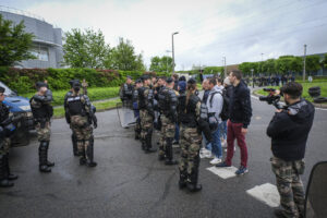 France, Melun, Mai 2024. Officer-students from the Melun school take part in their final exercise before joining a natio