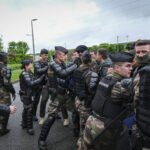 France, Melun, Mai 2024. Officer-students from the Melun school take part in their final exercise before joining a natio