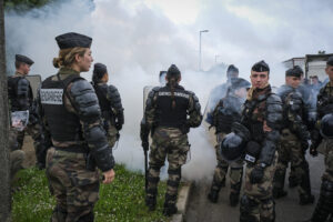 France, Melun, Mai 2024. Officer-students from the Melun school take part in their final exercise before joining a natio