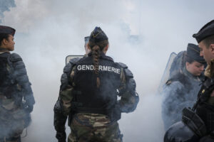 France, Melun, Mai 2024. Officer-students from the Melun school take part in their final exercise before joining a natio