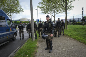 France, Melun, Mai 2024. Officer-students from the Melun school take part in their final exercise before joining a natio
