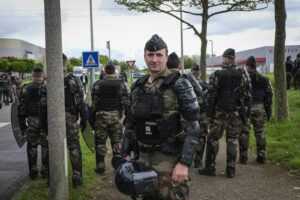 France, Melun, Mai 2024. Officer-students from the Melun school take part in their final exercise before joining a natio