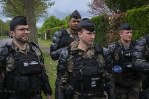 France, Melun, Mai 2024. Officer-students from the Melun school take part in their final exercise before joining a natio