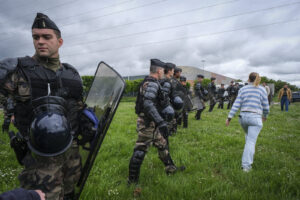 France, Melun, Mai 2024. Officer-students from the Melun school take part in their final exercise before joining a natio