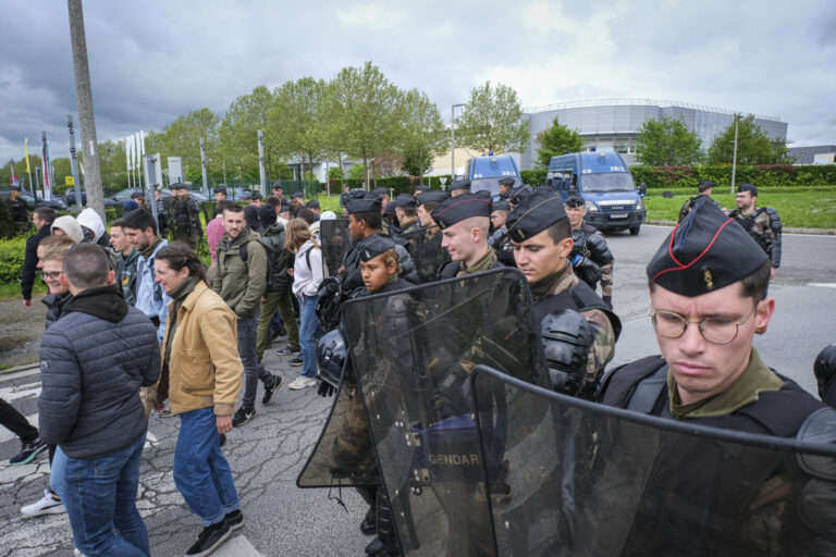France, Melun, Mai 2024. Officer-students from the Melun school take part in their final exercise before joining a natio